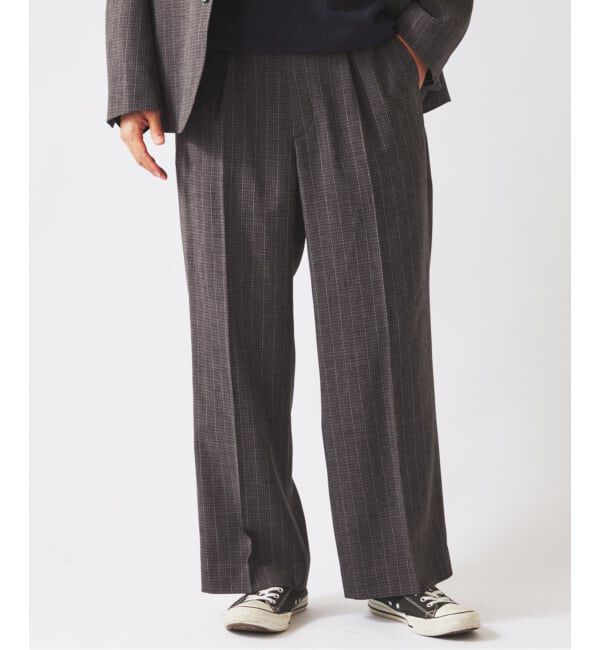 JOURNAL STANDARD relume「ウォッシャブル バスケット ストライプ ワイドスラックス(セットアップ対応可能)」|スラックス|