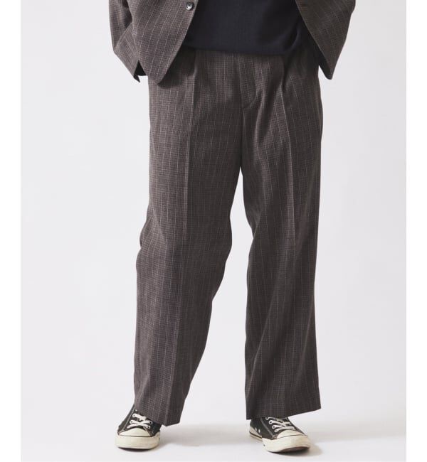 JOURNAL STANDARD relume「ウォッシャブル バスケット ストライプ ワイドスラックス(セットアップ対応可能)」|スラックス|