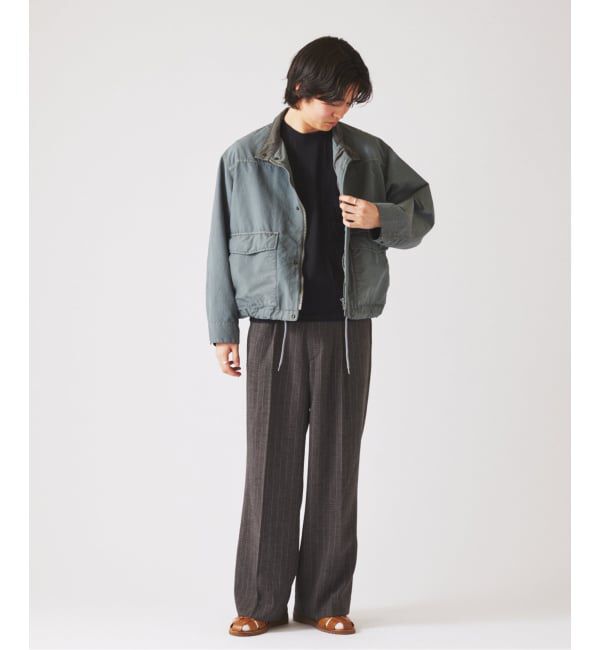 JOURNAL STANDARD relume「ウォッシャブル バスケット ストライプ ワイドスラックス(セットアップ対応可能)」|スラックス|