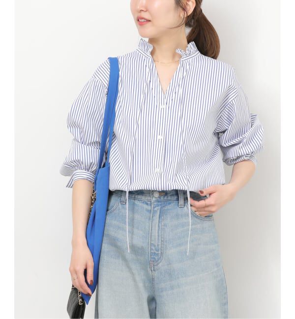 JOURNAL STANDARD relume「ハイカウントストライプスタンドカラー2way」|シャツ・ブラウス|