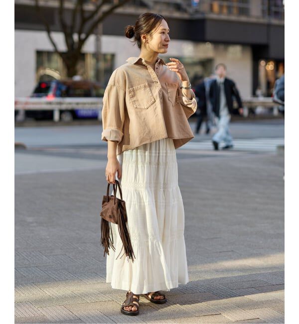 JOURNAL STANDARD「《追加》ライトオンスデニムクロップドシャツ」|シャツ・ブラウス|