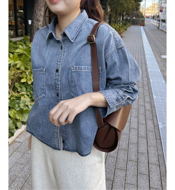 JOURNAL STANDARD「《追加》ライトオンスデニムクロップドシャツ」|シャツ・ブラウス|