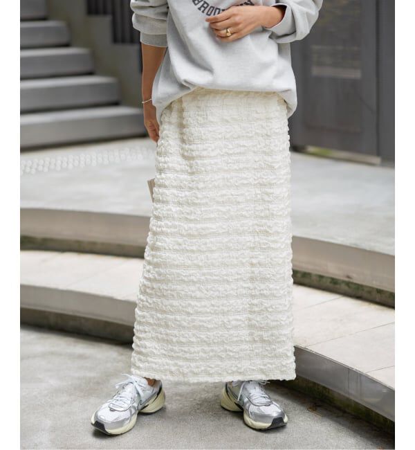 JOURNAL STANDARD relume「《追加》シャーリングジャガードスカート」|スカート|ホワイト