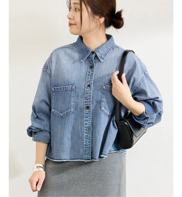 JOURNAL STANDARD「《追加2》ライトオンスデニムクロップドシャツ」|シャツ・ブラウス|