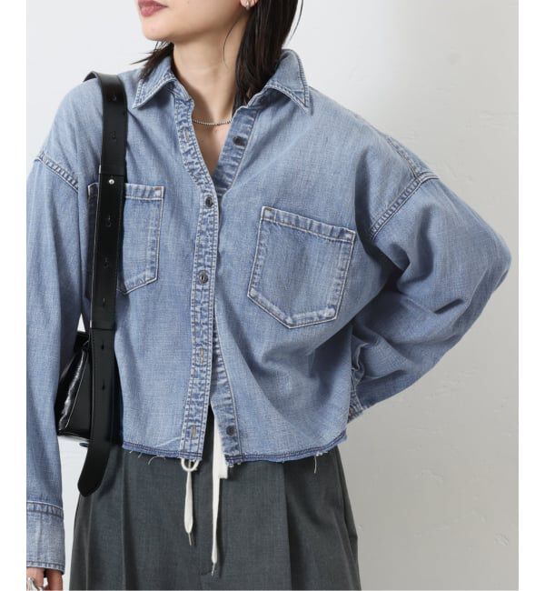 JOURNAL STANDARD「《追加2》ライトオンスデニムクロップドシャツ」|シャツ・ブラウス|ブルー