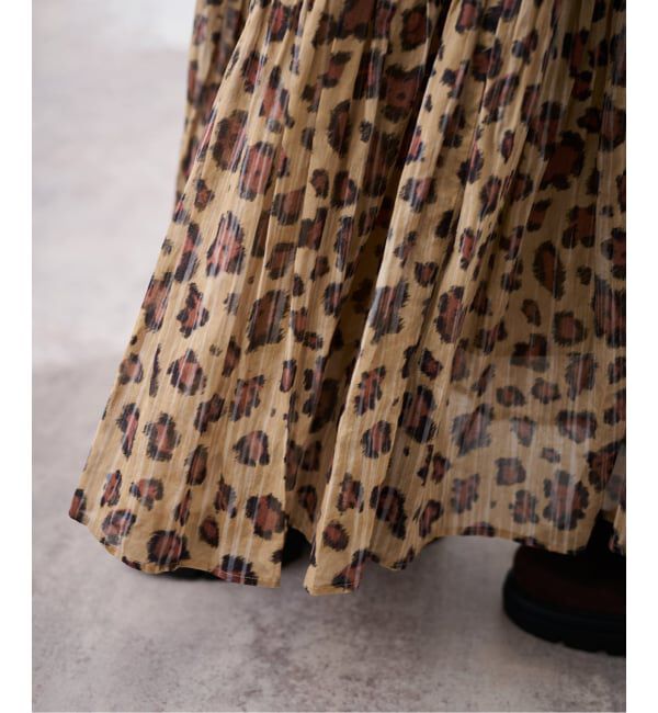 FRAMeWORK「enrica/エンリカ コットンシルク レオパード ティアードスカート」|スカート|
