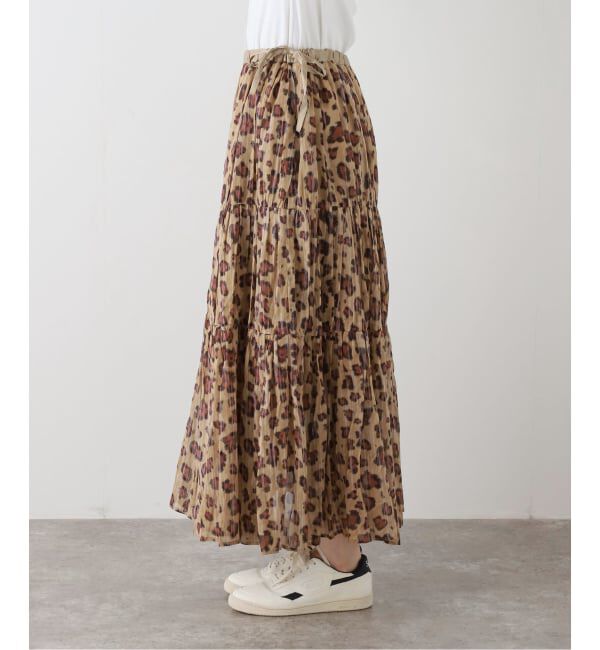 FRAMeWORK「enrica/エンリカ コットンシルク レオパード ティアードスカート」|スカート|