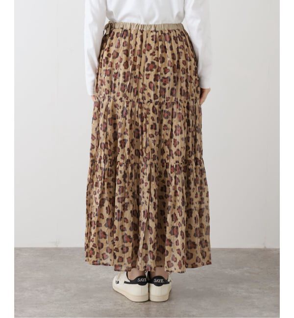 FRAMeWORK「enrica/エンリカ コットンシルク レオパード ティアードスカート」|スカート|