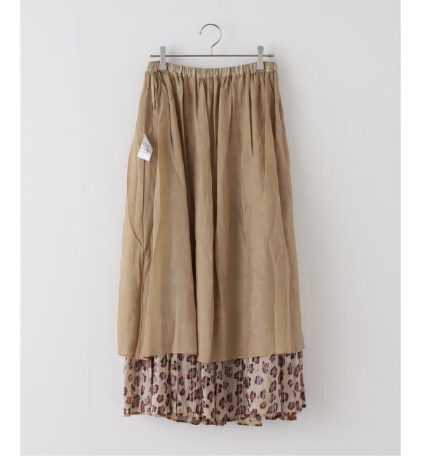 FRAMeWORK「enrica/エンリカ コットンシルク レオパード ティアードスカート」|スカート|