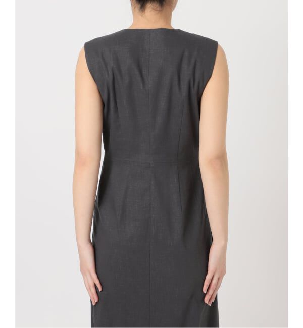 NOBLE「《予約》麻ストレッチロングジレワンピース」|ワンピース|