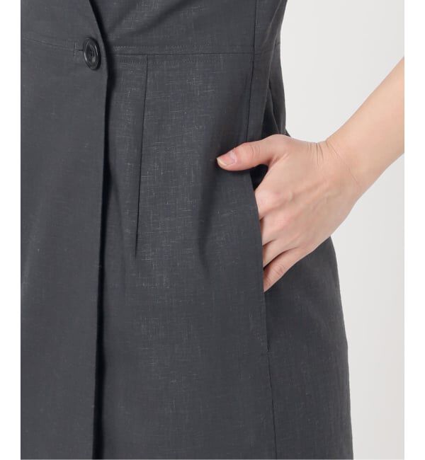 NOBLE「《予約》麻ストレッチロングジレワンピース」|ワンピース|