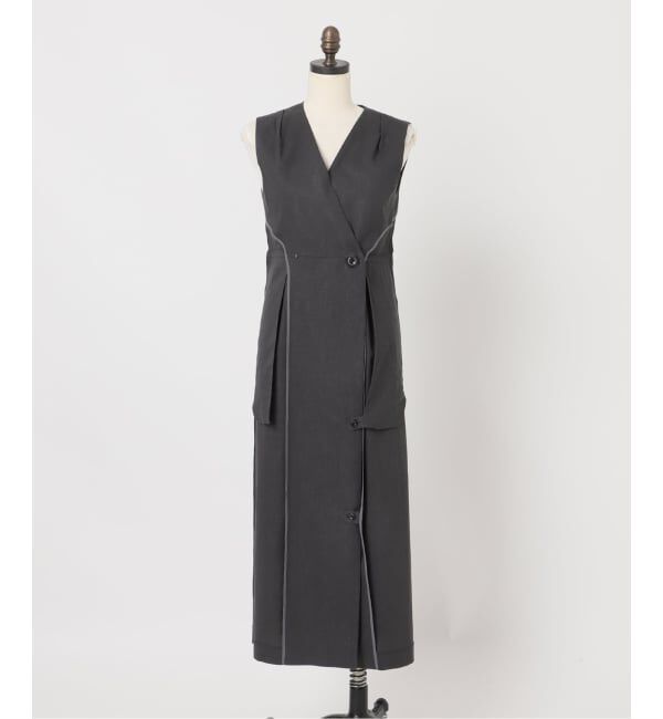 NOBLE「《予約》麻ストレッチロングジレワンピース」|ワンピース|