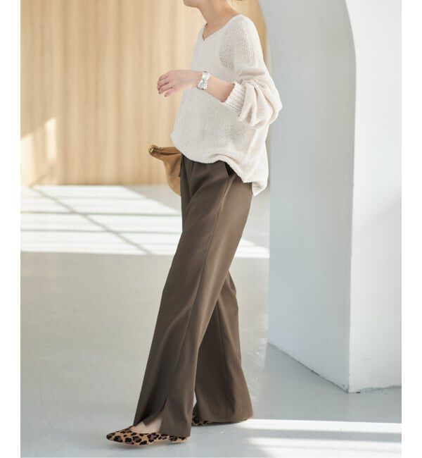 Spick and Span「スリットイージーパンツ」|スラックス|