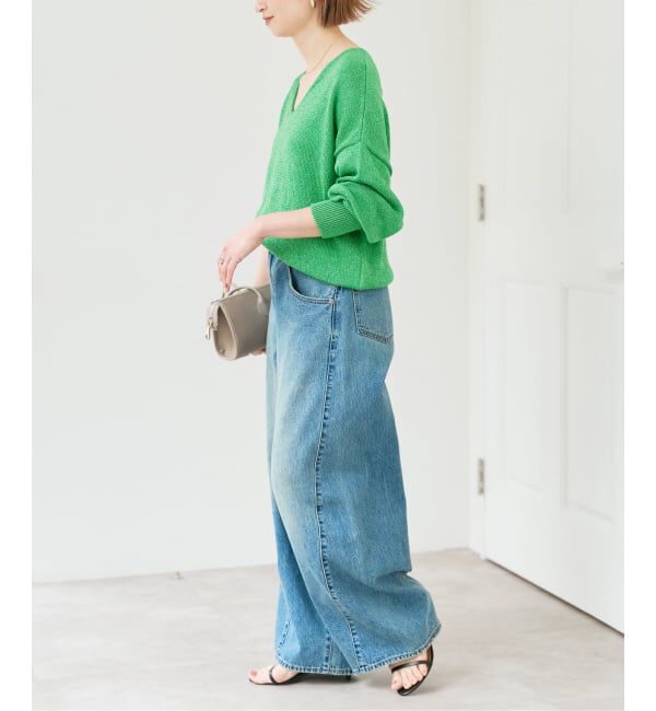 Spick and Span「レーヨンペーパーヤーンVネックプルオーバー」|ニット・セーター|