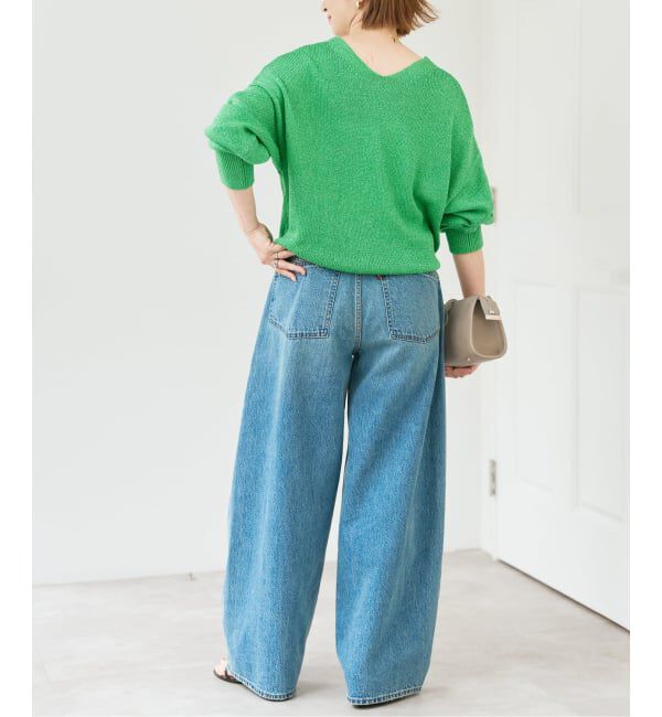 Spick and Span「レーヨンペーパーヤーンVネックプルオーバー」|ニット・セーター|