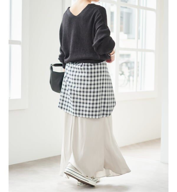 Spick and Span「レーヨンペーパーヤーンVネックプルオーバー」|ニット・セーター|