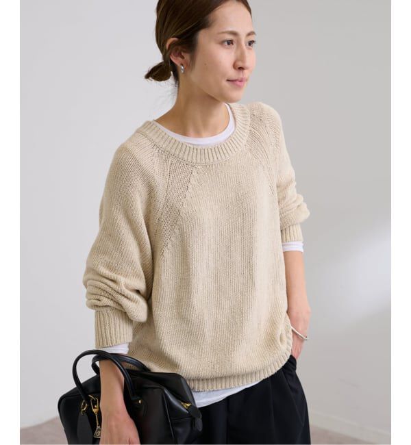 FRAMeWORK「≪追加≫リネンコットンラグランニット」|ニット・セーター|