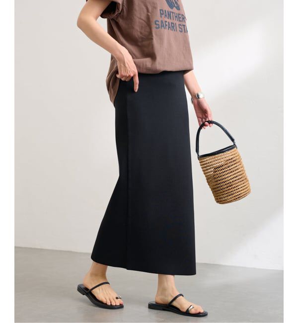 FRAMeWORK「≪追加 / 洗濯機洗い可能≫VIS-NYフルニードルタイトスカート」|スカート|ブラック