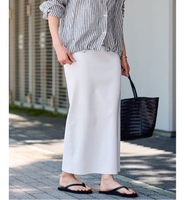 FRAMeWORK「≪追加 / 洗濯機洗い可能≫VIS-NYフルニードルタイトスカート」|スカート|