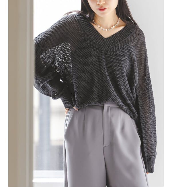 NOBLE「《予約》ペーパーヤーンVネック プルオーバー」|ニット・セーター|