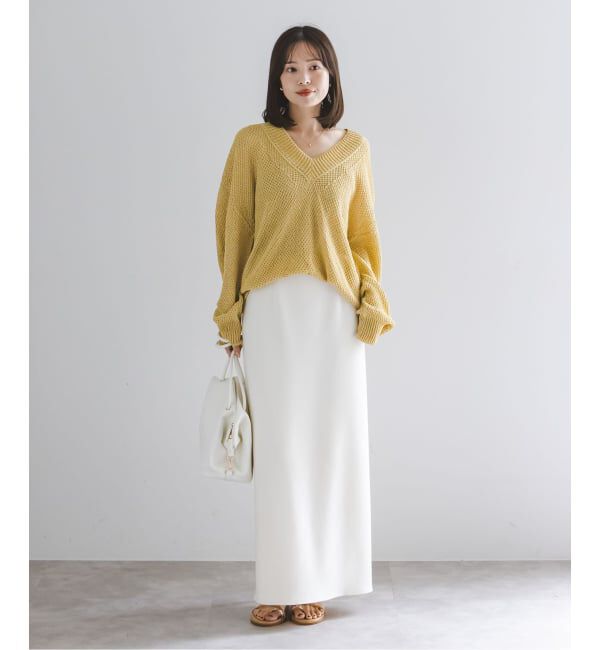 NOBLE「《予約》ペーパーヤーンVネック プルオーバー」|ニット・セーター|