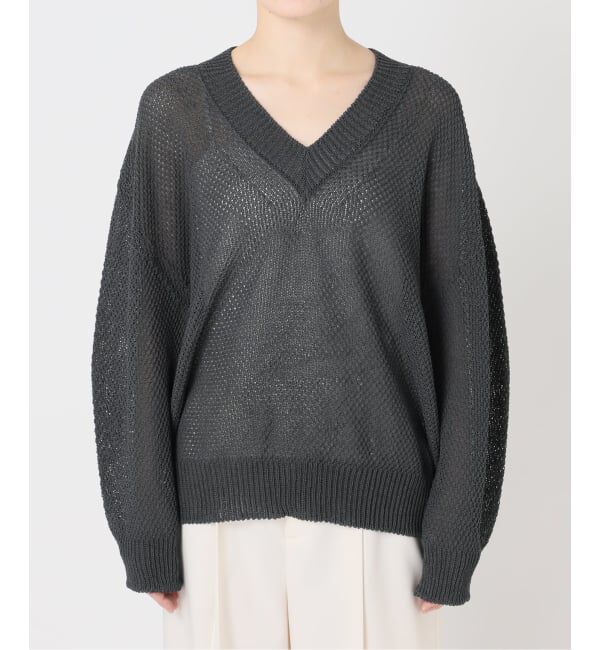 NOBLE「《予約》ペーパーヤーンVネック プルオーバー」|ニット・セーター|