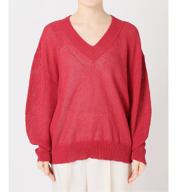 NOBLE「《予約》ペーパーヤーンVネック プルオーバー」|ニット・セーター|