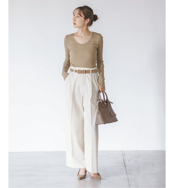 NOBLE「《追加・WEB限定カラー》エステルツイルストレッチスラックスパンツ」|スラックス|