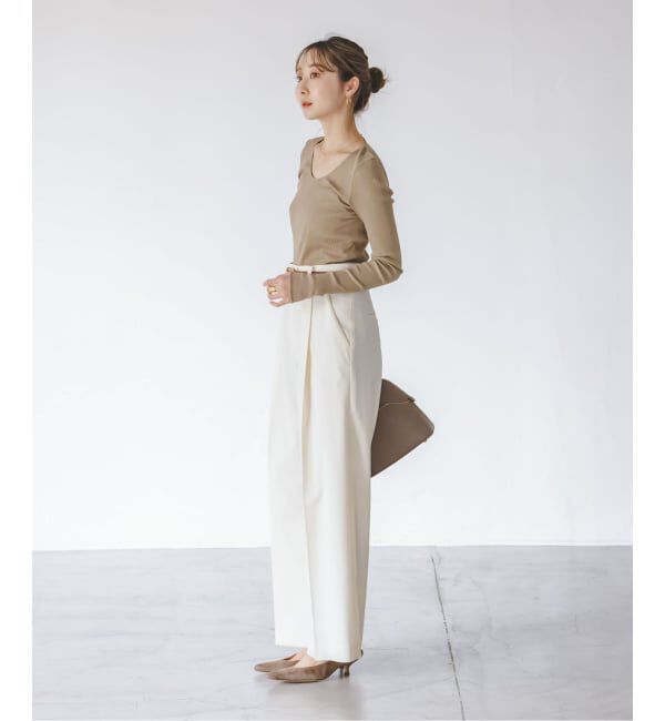 NOBLE「《追加・WEB限定カラー》エステルツイルストレッチスラックスパンツ」|スラックス|