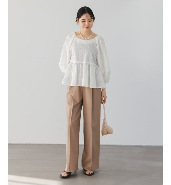 NOBLE「《追加・WEB限定カラー》エステルツイルストレッチスラックスパンツ」|スラックス|