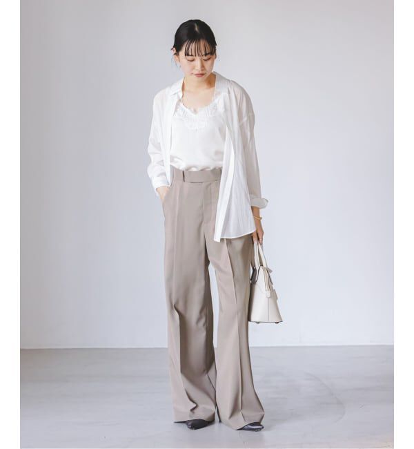 NOBLE「《追加・WEB限定カラー》エステルツイルストレッチスラックスパンツ」|スラックス|