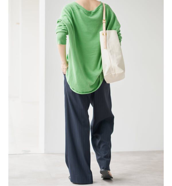 Spick and Span「《新色有り / 追加》コットンバルキーヤーンルーズVネックプルオーバー」|ニット・セーター|