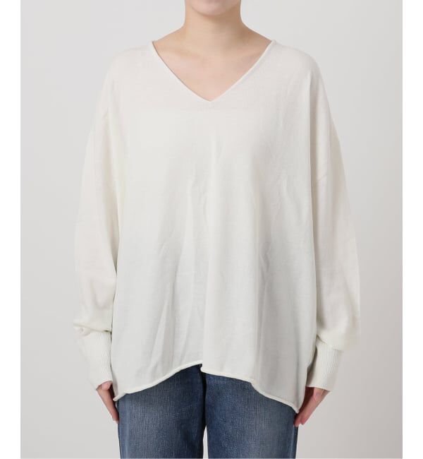 Spick and Span「《新色有り / 追加》コットンバルキーヤーンルーズVネックプルオーバー」|ニット・セーター|
