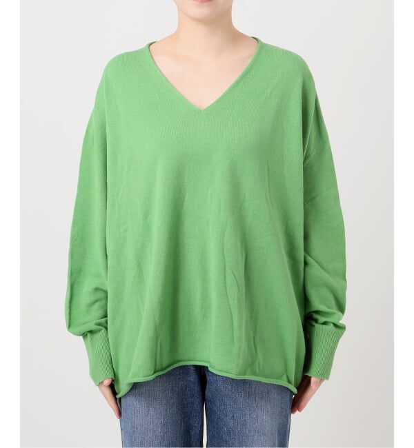 Spick and Span「《新色有り / 追加》コットンバルキーヤーンルーズVネックプルオーバー」|ニット・セーター|