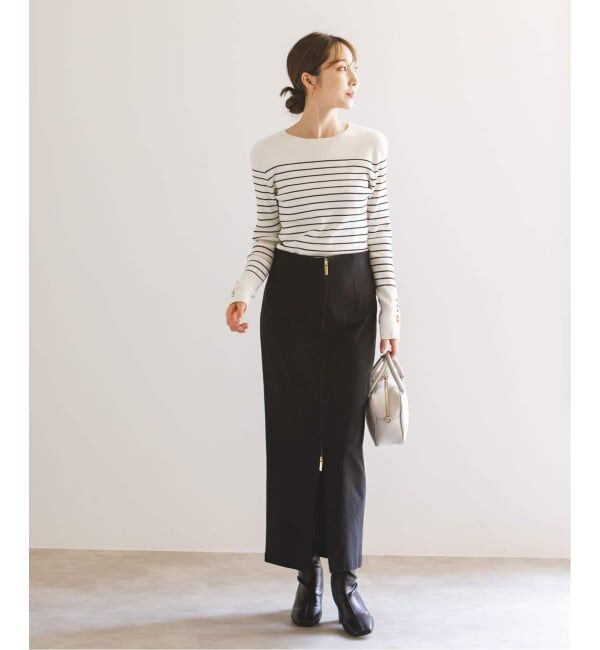 NOBLE「《追加3》RyNyコンフォートストレッチジップタイトスカート」|スカート|