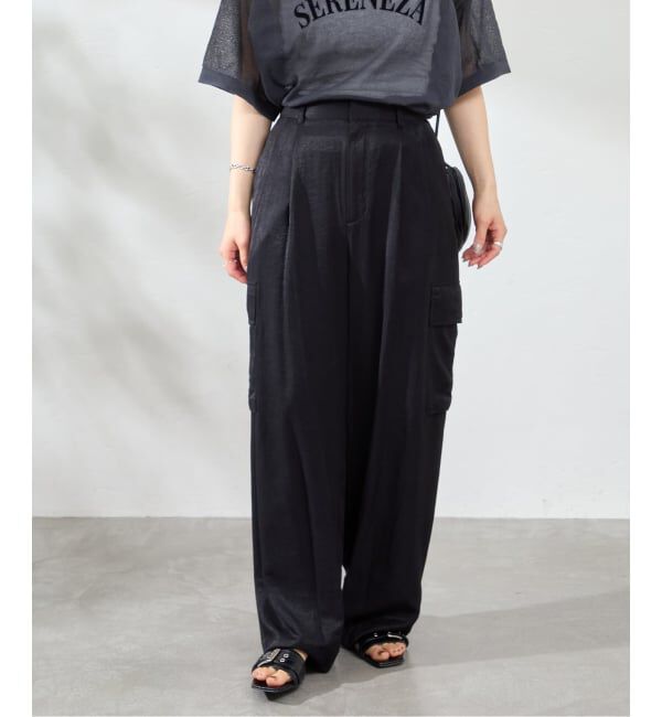 U by SPICK&SPAN「《予約》フェードサテンカーゴスラックス」|カーゴ|