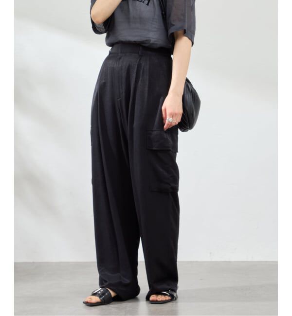 U by SPICK&SPAN「《予約》フェードサテンカーゴスラックス」|カーゴ|