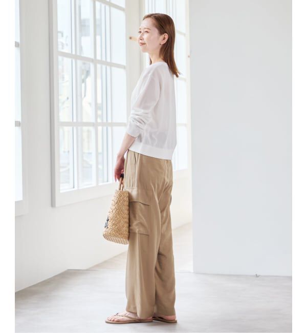 U by SPICK&SPAN「《予約》フェードサテンカーゴスラックス」|カーゴ|