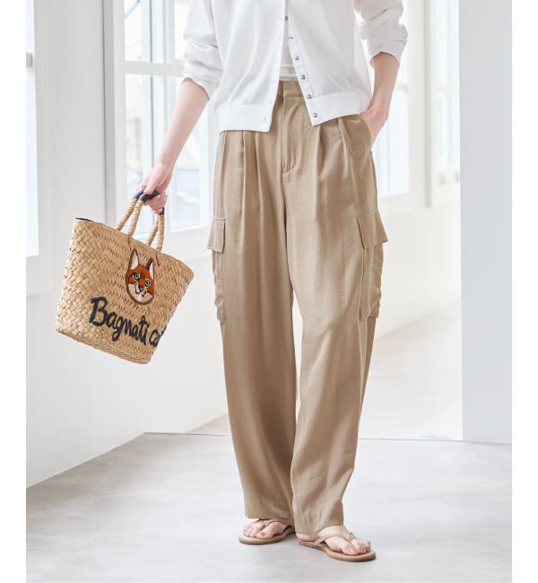 U by SPICK&SPAN「《予約》フェードサテンカーゴスラックス」|カーゴ|