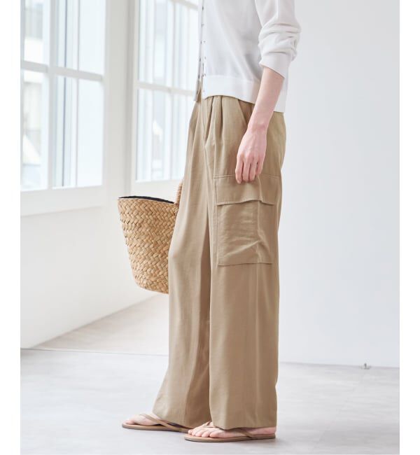 U by SPICK&SPAN「《予約》フェードサテンカーゴスラックス」|カーゴ|