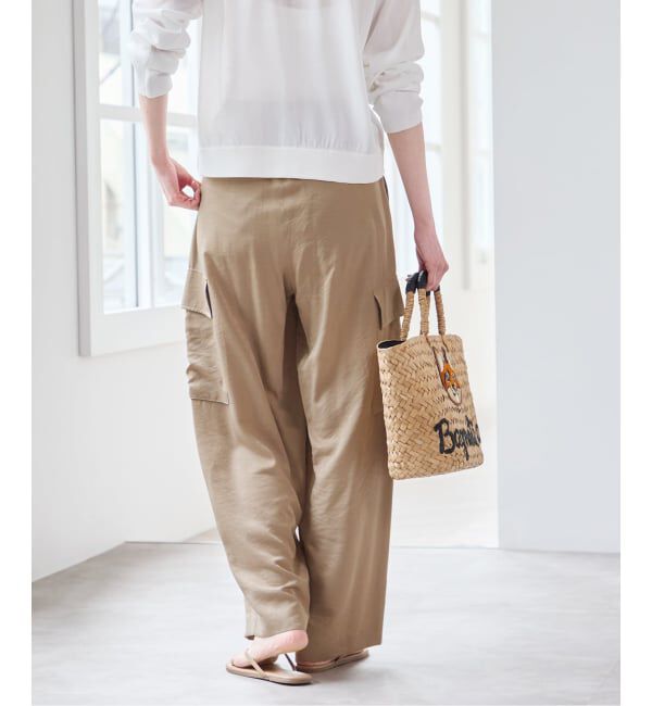 U by SPICK&SPAN「《予約》フェードサテンカーゴスラックス」|カーゴ|