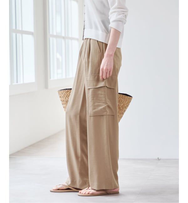 U by SPICK&SPAN「《予約》フェードサテンカーゴスラックス」|カーゴ|