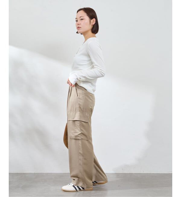 U by SPICK&SPAN「《予約》フェードサテンカーゴスラックス」|カーゴ|