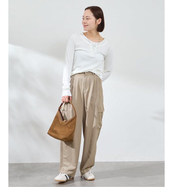 U by SPICK&SPAN「《予約》フェードサテンカーゴスラックス」|カーゴ|