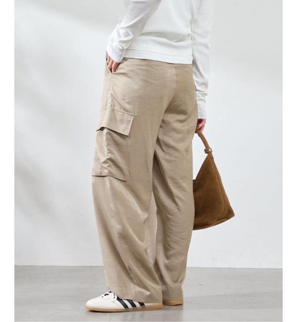 U by SPICK&SPAN「《予約》フェードサテンカーゴスラックス」|カーゴ|