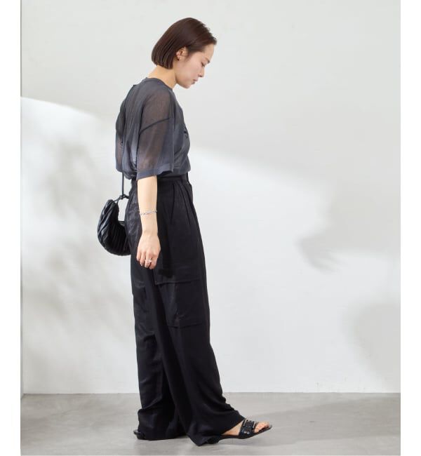 U by SPICK&SPAN「《予約》フェードサテンカーゴスラックス」|カーゴ|