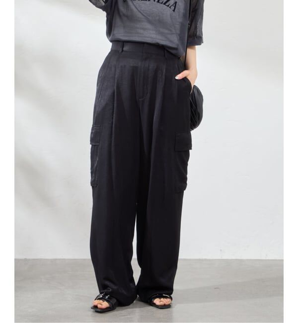 U by SPICK&SPAN「《予約》フェードサテンカーゴスラックス」|カーゴ|