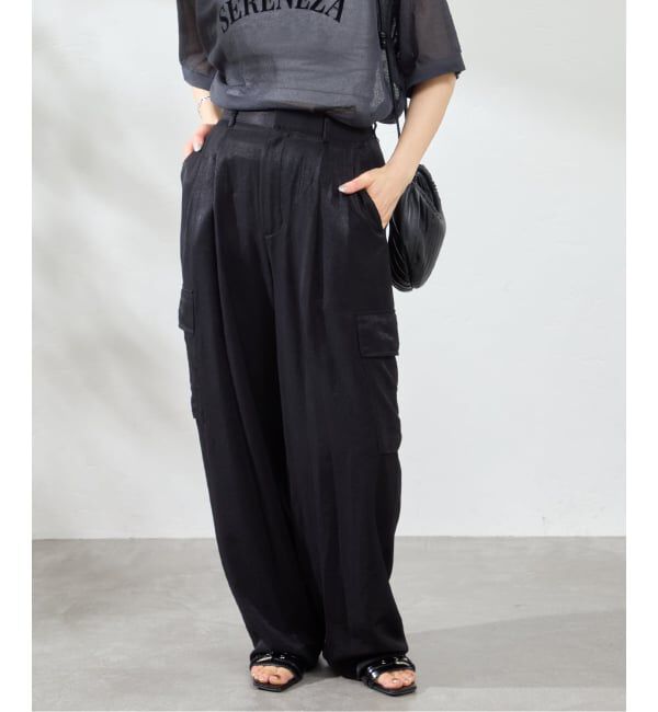 U by SPICK&SPAN「《予約》フェードサテンカーゴスラックス」|カーゴ|