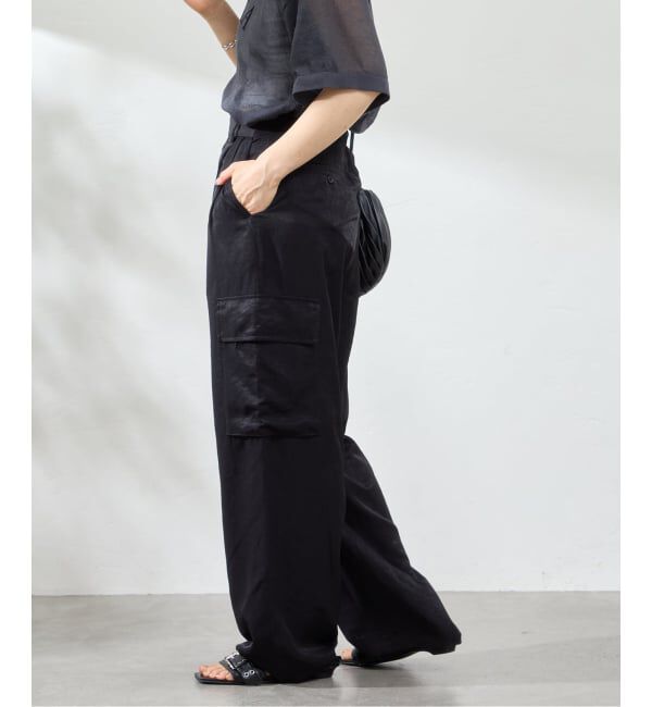 U by SPICK&SPAN「《予約》フェードサテンカーゴスラックス」|カーゴ|