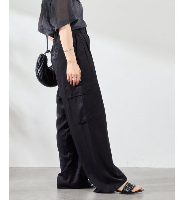 U by SPICK&SPAN「《予約》フェードサテンカーゴスラックス」|カーゴ|